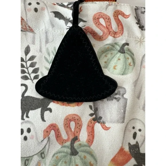 New Hallow Home Halloween Tote Bag Trick or Treat XL Pumpkin Ghost Shopping Bag - Picture 4 of 7